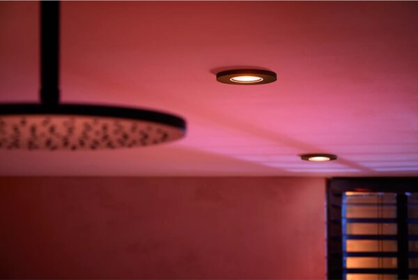 Philips HUE White and color ambiance 8720169320895 Xamento zápustné svietidlo D93mm GU10 4,2W/350lm 2000-6500K+RGB IP44 čierna 3-set