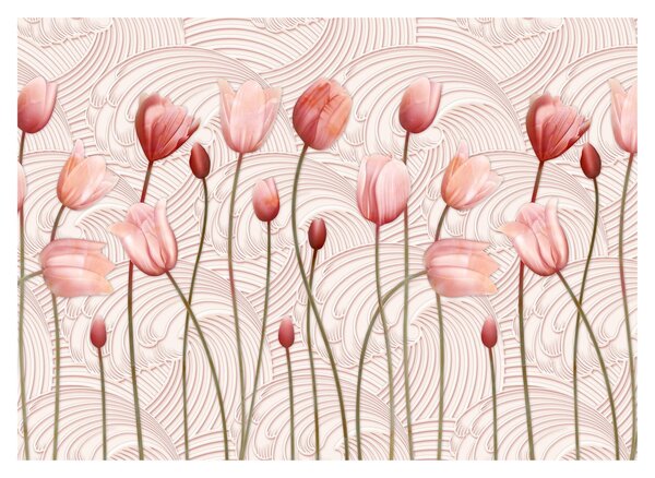 Sklenený obraz - Ružové tulipány (70x50 cm)