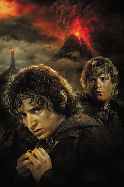 Umelecká tlač Pán Prsteňov - Sam and Frodo, (26.7 x 40 cm)