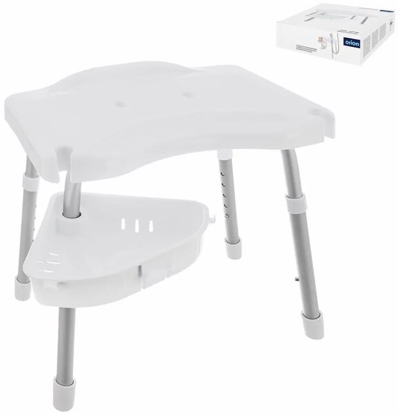 Shelf Nastaviteľná stolička s poličkou, biela ORION 810926