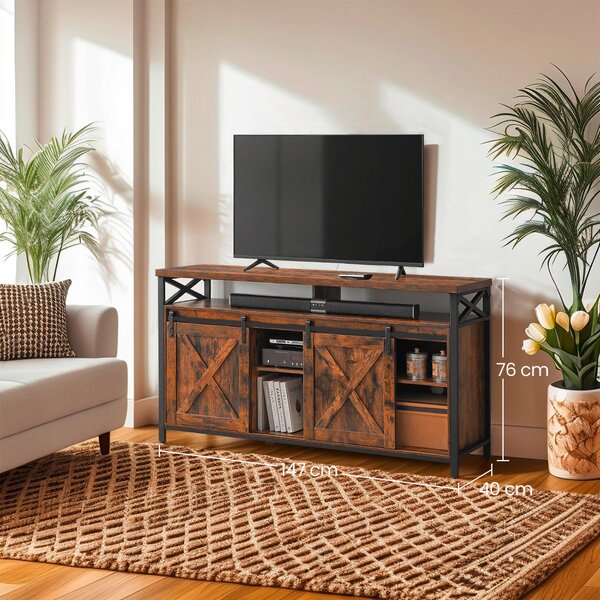 TV DIEL, čierna, tmavohnedá, 147/76/40 cm MID.YOU - Online Only drobný nábytok, Online Only