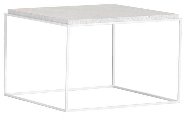 KONFERENČNÝ STOLÍK, biela, kov, kameň, 60/60/40 cm Boxxx - Stolíky do obývačky, Online Only