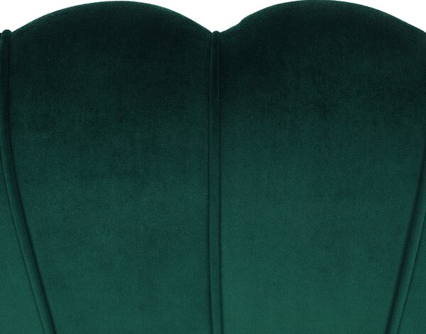 KONDELA Lavica v štýle Art-deco, smaragdová Velvet látka/gold chróm-zlatý, NOBLIN