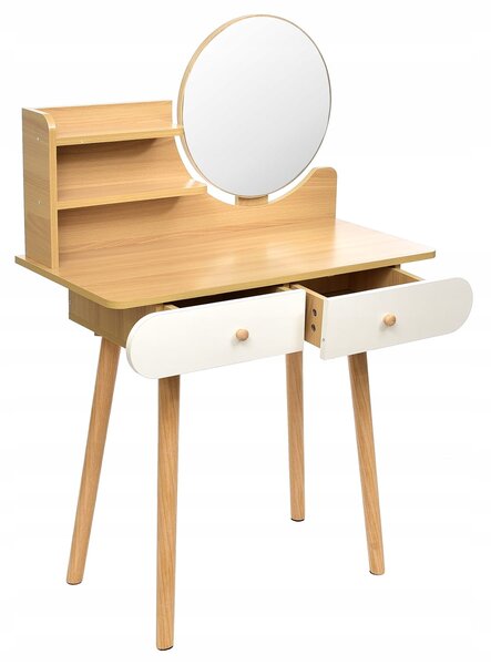 Dekorstudio Toaletný stolík SCANDI biely+ svetlý buk