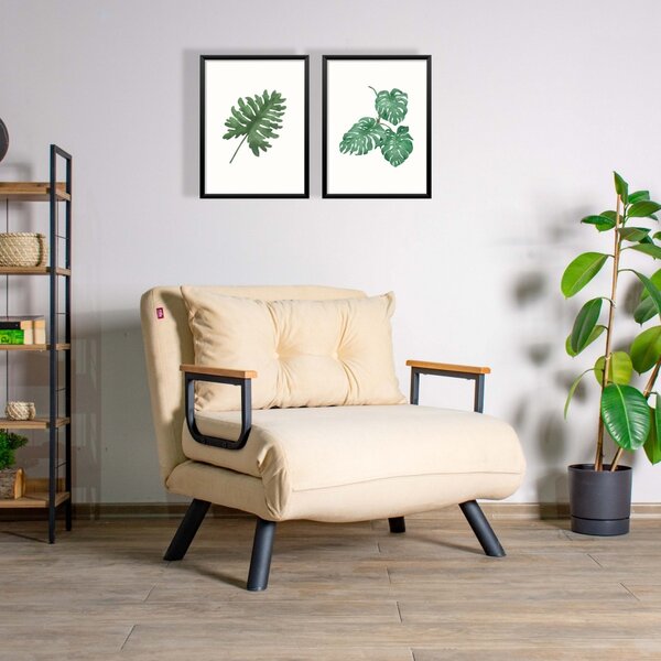 Hanah Home Rozkladacie kreslo Sando 60 cm krémové