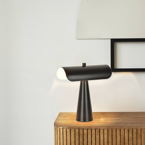 COREP Stolová lampa Billie, matná čierna, 30 cm, kov, Čierna, Obývacia izba / jedáleň, kov, Moderný, Stojacie svietidlo