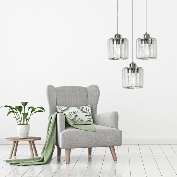 TooLight Stropné svietidlo Crystal APP510-3CPR Trio strieborné