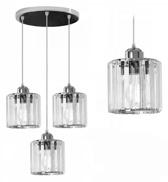 TooLight Stropné svietidlo Crystal APP510-3CPR Trio strieborné