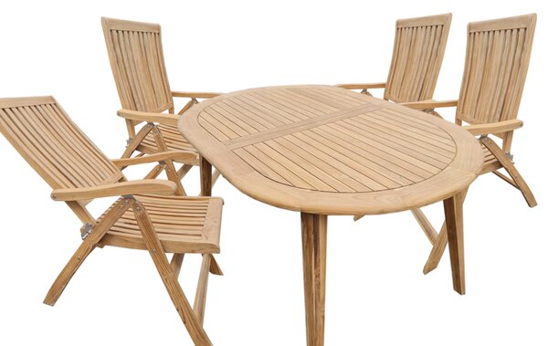 Doppler TECTONA - drevený rozkladací teakový stôl 150/200x95 cm - Tovar s drobnou vadou (N294)