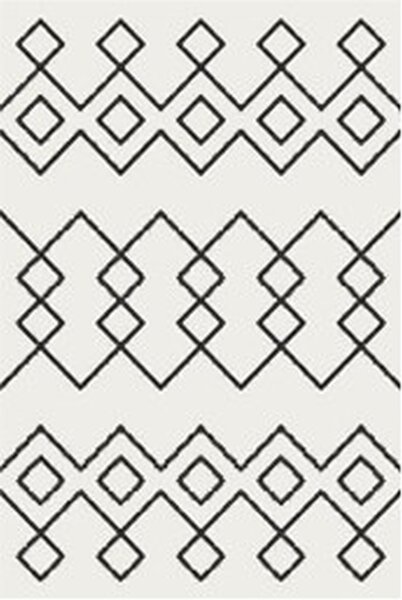 My Flair , Kusový koberec Moroccan Dream weiß kruh, 190x190 (průměr) kruh, čiernobiela, obývacia izba