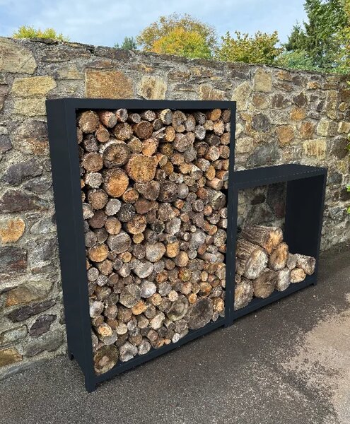 Stora Záhradný drevník 120 × 120 × 40 cm, z nehrdzavejúcej ocele, antracitový CORGARDEN 1091