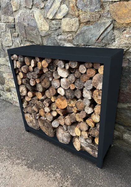 Stora Záhradný drevník 120 × 120 × 40 cm, z nehrdzavejúcej ocele, antracitový CORGARDEN 1091