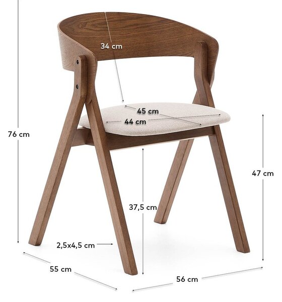 Hnedá jedálenská stolička Godia – Kave Home