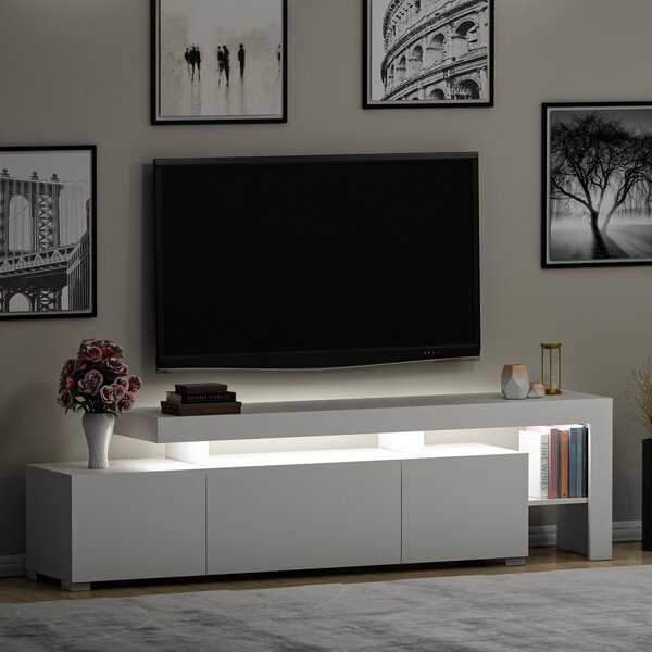 Hanah Home TV stolík Beliz s LED osvetlením biely