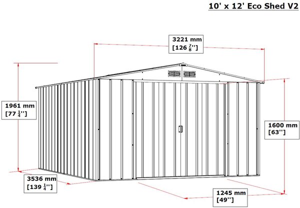Colossus Eco XXL Záhradný domček 11,6 m², zelený DURAMAX 61361