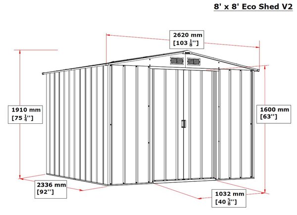Titan Eco XL Záhradný domček 6,3 m², zelený DURAMAX 60161