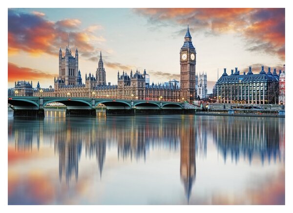 Sklenený obraz - Londýnske Houses of Parliament (70x50 cm)