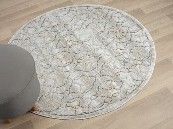 My Flair, Kusový koberec My Floor CA60034 creme kruh, 120x120 (priemer) kruh, šedá, chodba / predsieň