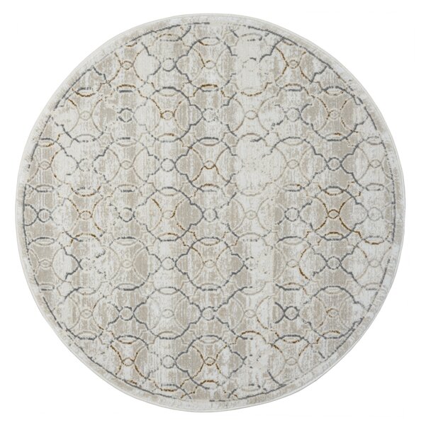 My Flair, Kusový koberec My Floor CA60034 creme kruh, 120x120 (priemer) kruh, šedá, chodba / predsieň