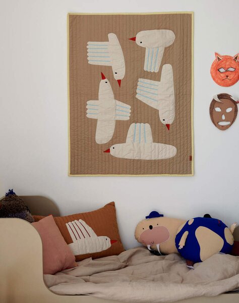 Ferm Living Prikrývka Bird, Sand