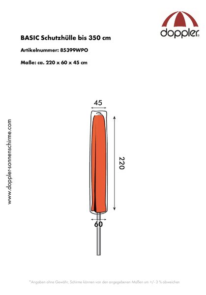 Derby Basic - ochranný obal pre stredové slnečníky do 350 cm