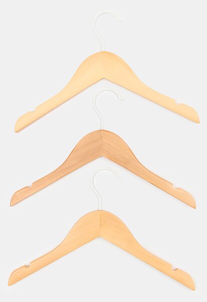 Sinsay - Súprava drevených vešiakov 3 pack - béžová