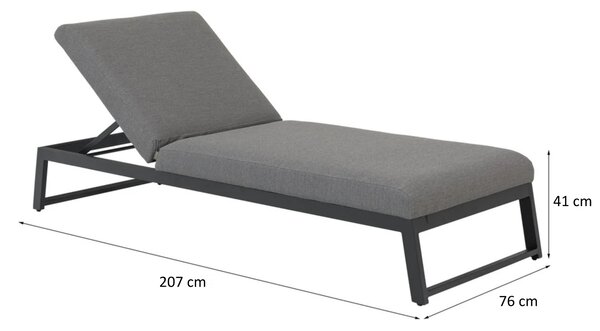 Doppler MELIA LIKA-TEX® záhradné ležadlo sivé Doppler