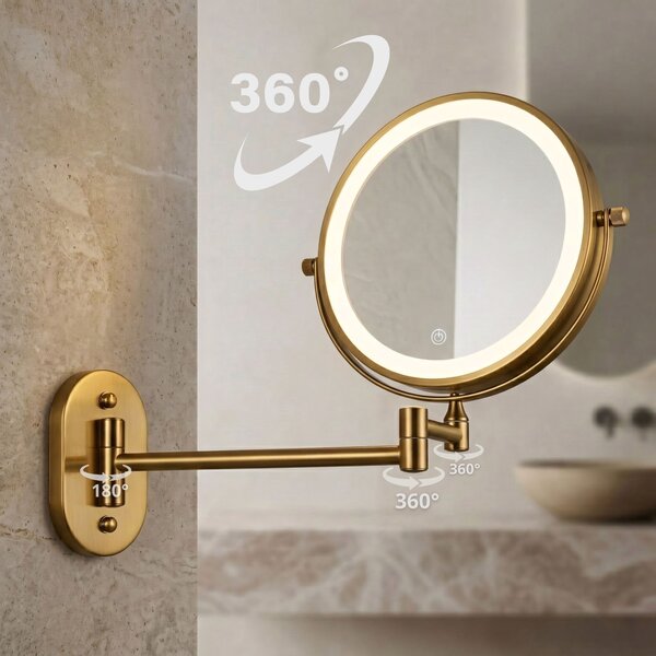 Zrkadlo LED Glow Old Gold