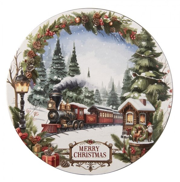 Vianočný servírovací tanier Merry Christmas - Ø 33*1 cm - Clayre & Eef