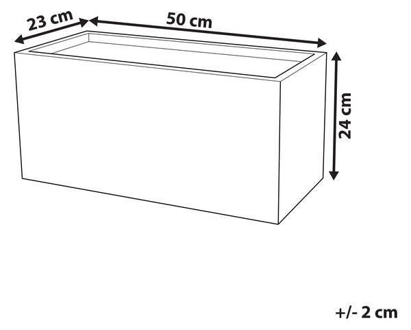 Kvetináč sivý zmes hliny a vlákien 50 x 23 x 24 cm obdĺžnikový tvar moderný štýl interiér exteriér