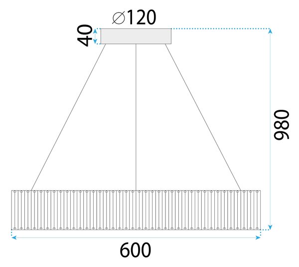 Toolight Toolight, LED závesné svietidlo 24W 4000lm APP1079-CP, zlatá, OSW-08891