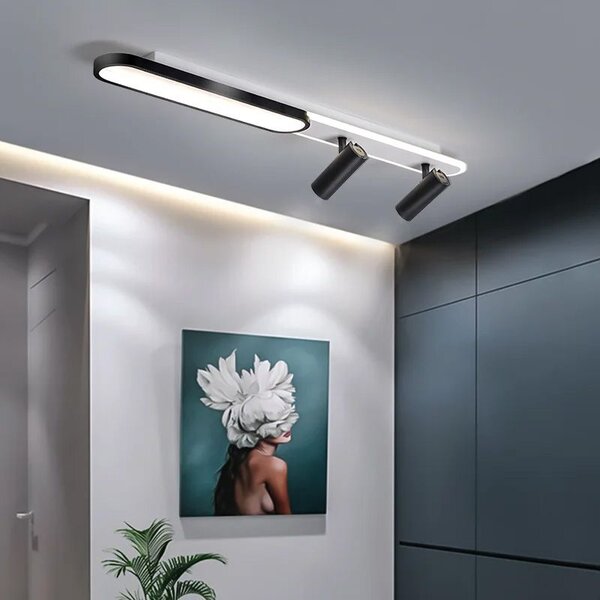 Toolight Toolight, LED stropné svietidlo s bodovými reflektormi 100cm, 45W, 4000K, APP1438-C, čierna-biela, OSW-00967