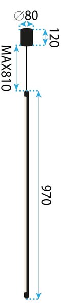 Toolight Toolight, LED stropné svietidlo 100cm 13W 4000K APP1413-C, čierna matná, OSW-00964