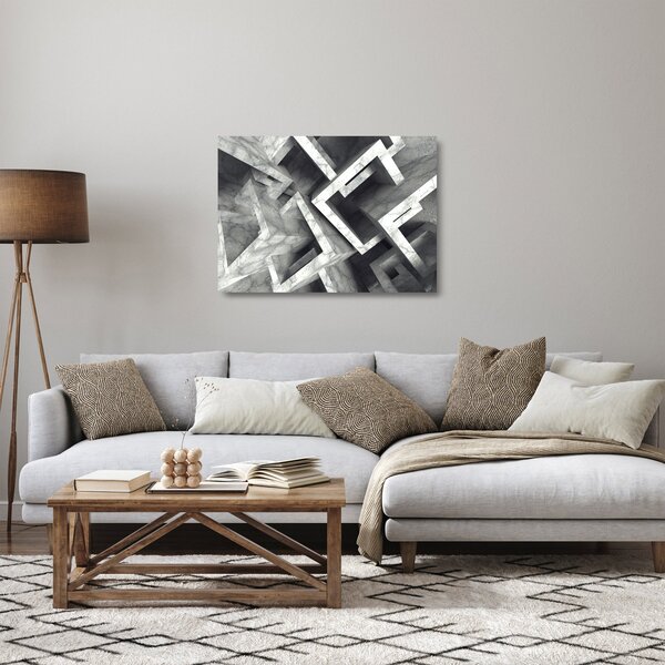 Abstraktný sklenený obraz kociek (70x50 cm)