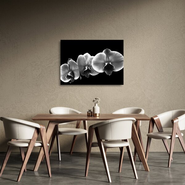 Sklenený obraz kvetu orchidey (70x50 cm)