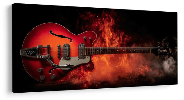 Obraz elektrická gitara v ohni