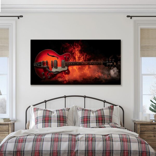 Obraz elektrická gitara v ohni