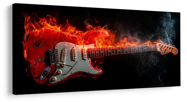 Obraz elektrická gitara a oheň