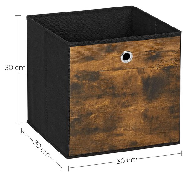 SONGMICS Skladací úložný box Rustik 6 ks hnedý
