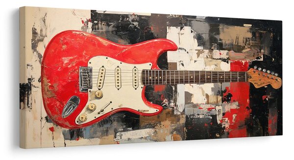 Obraz červená elektrická gitara