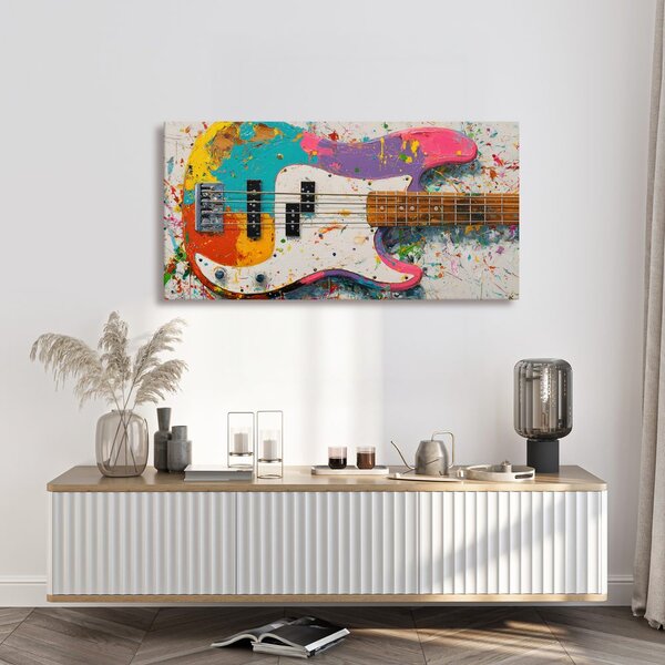 Obraz basgitara v farebnom prevedení