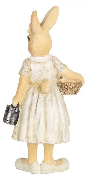 Dekorácia zajačik v žltých šatách - 8*5*15 cm - Clayre & Eef