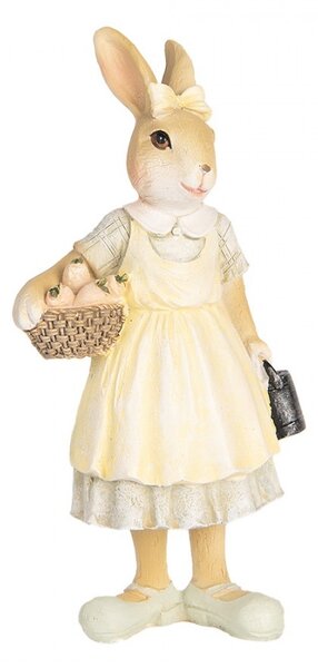 Dekorácia zajačik v žltých šatách - 8*5*15 cm - Clayre & Eef