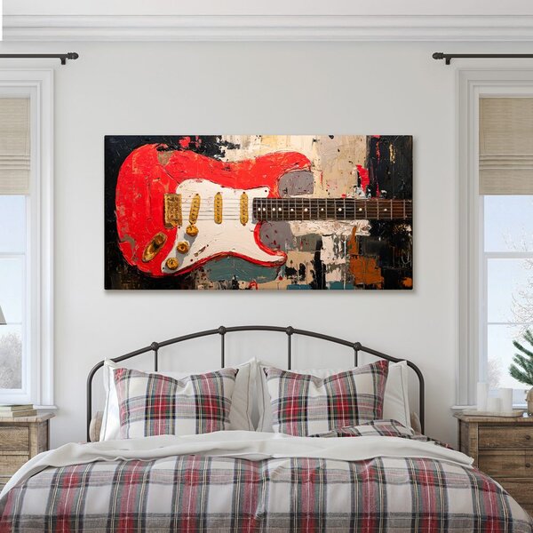 Obraz červená gitara na plátne