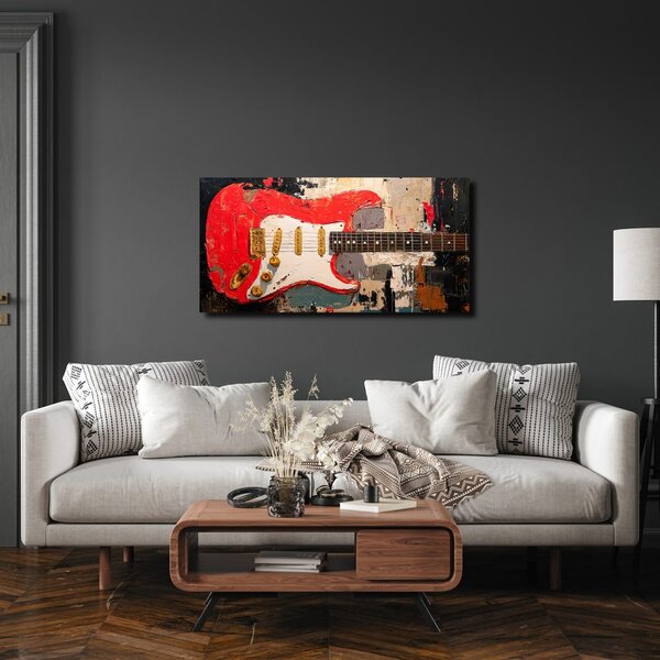 Obraz červená gitara na plátne
