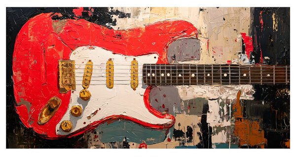 Obraz červená gitara na plátne