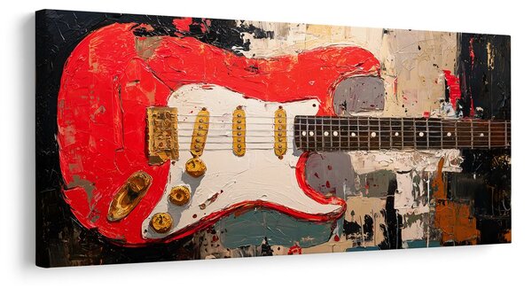 Obraz červená gitara na plátne