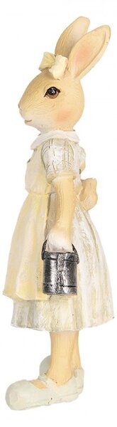 Dekorácia zajačik v žltých šatách - 8*5*15 cm - Clayre & Eef