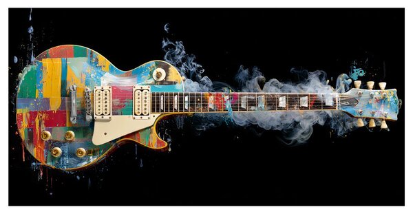 Obraz farebná elektrická gitara