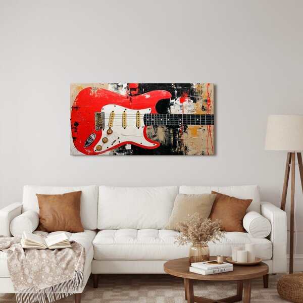 Obraz červená elektrická gitara